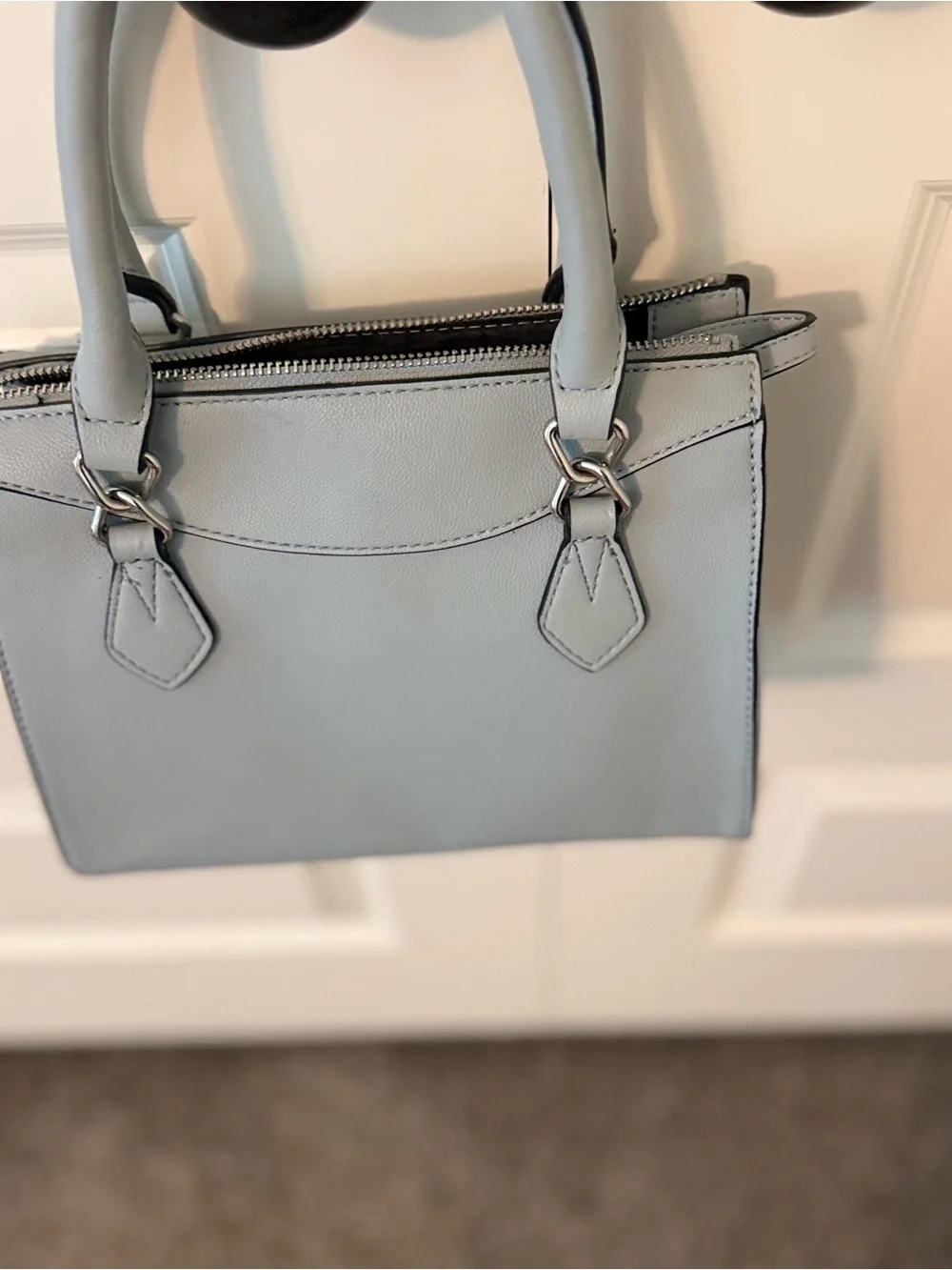 Calvin Klein Light Gray Structured Satchel